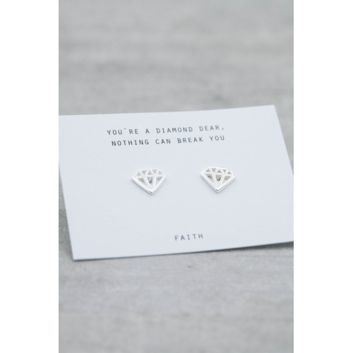 Silver earrings diamond