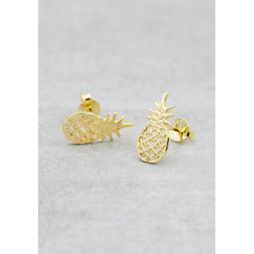 Gold earrings pineapple