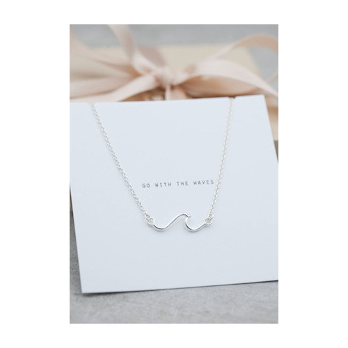 Silver necklace wave