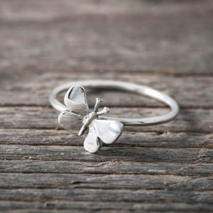 Silver ring butterfly