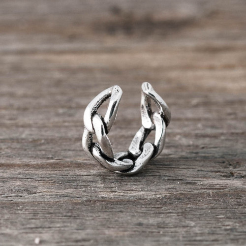 Silverörhänge ear cuff kedja