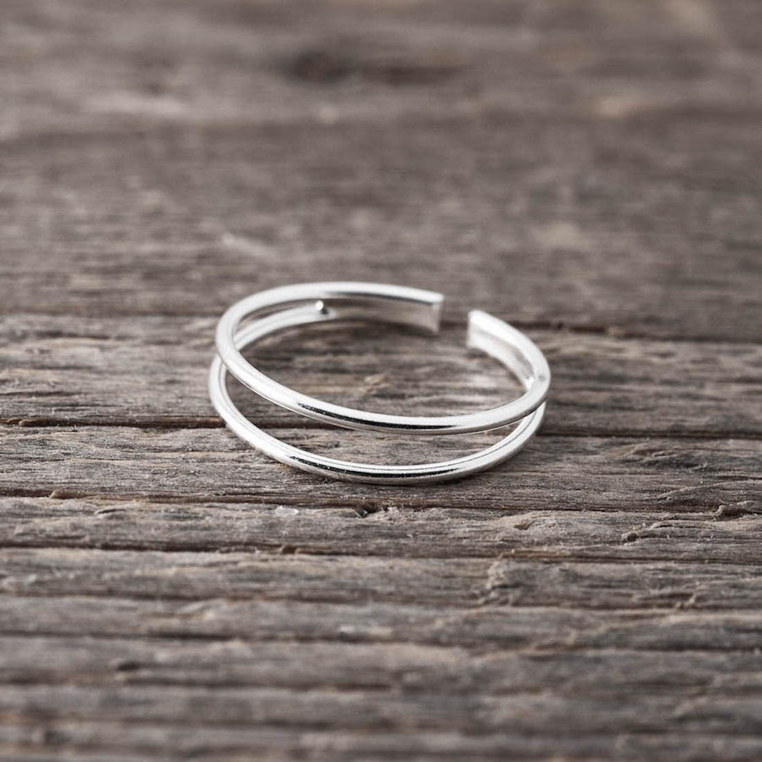 Silverring fingertopp dubbel