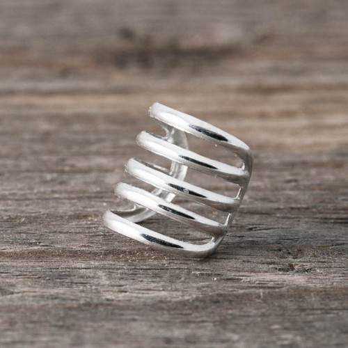 Silverörhänge ear cuff 5 i 1