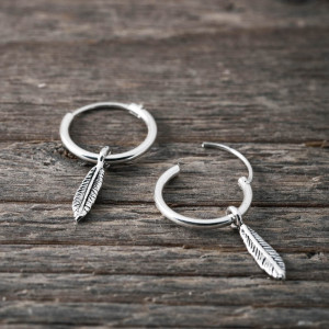 Silver hoops feather