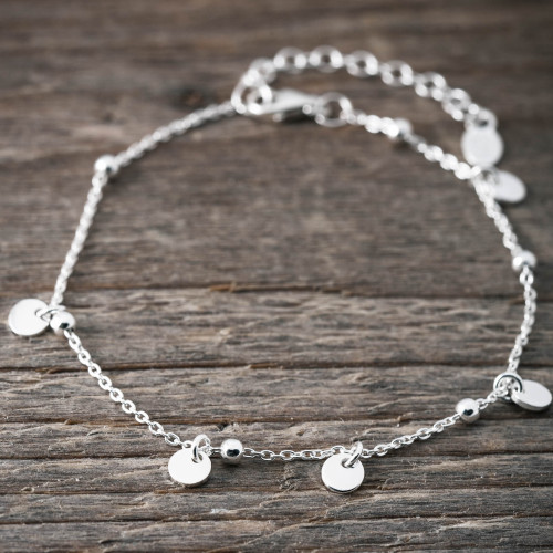 Silverarmband Boho coins