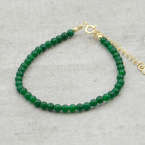 Gold bracelet Green Agate