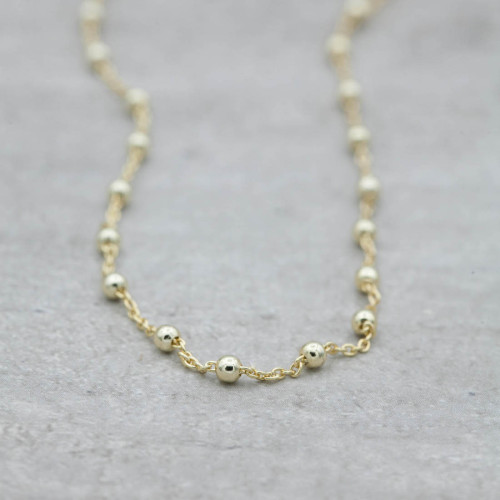 Silver chain thin with silver balls