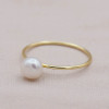 gold ring thin with pearl