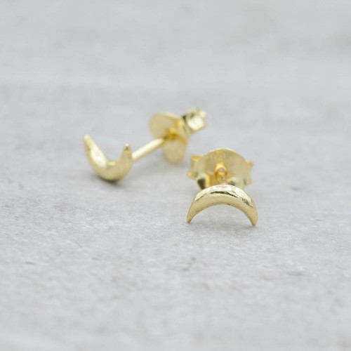 Gold earrings moon
