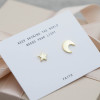 Gold earrings star/moon