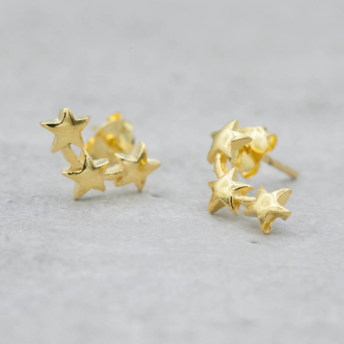 Gold plated earring 3 in 1 stars