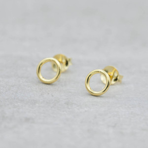 Gold earrings small circle