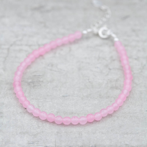 Silverarmband Rosenkvarts