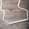 Silver necklace chain bar