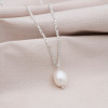 Silver necklace with a fresh water pearl