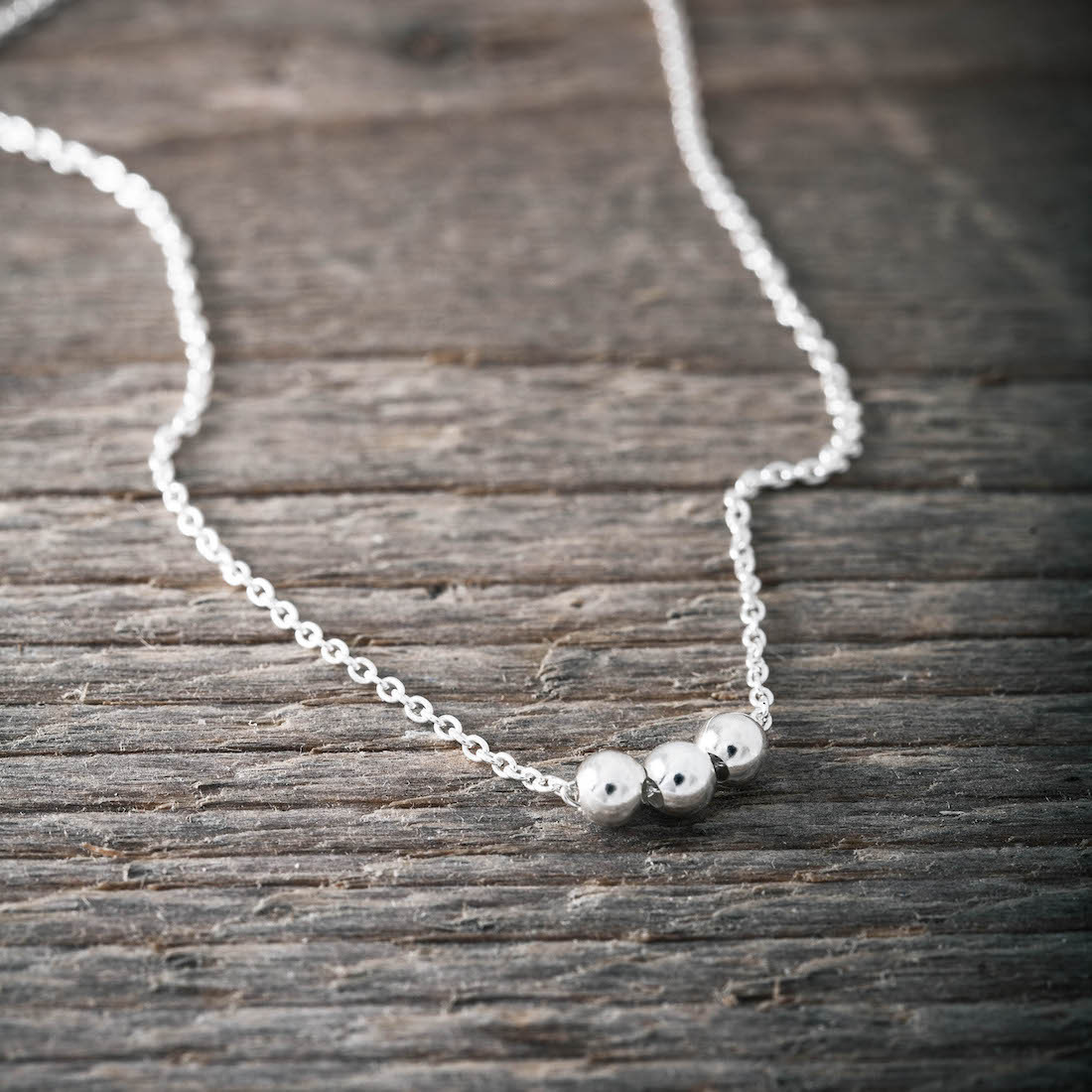 Silverhalsband 3 kulor