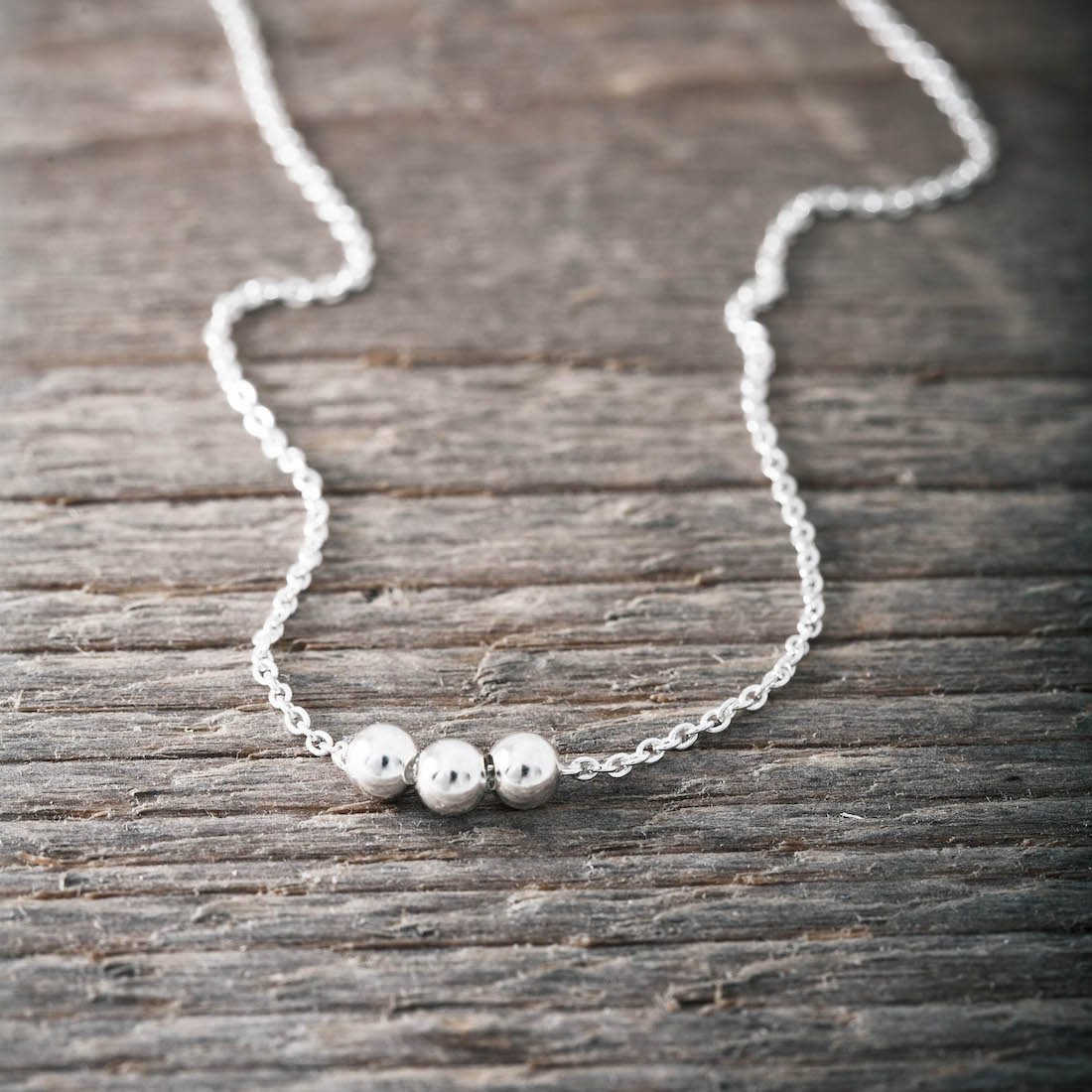 Silverhalsband 3 kulor