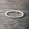 Silver ring super thin twisted