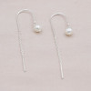 Silver earrings hanging pearl
