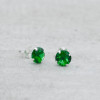 Silver earrings 6mm green stone