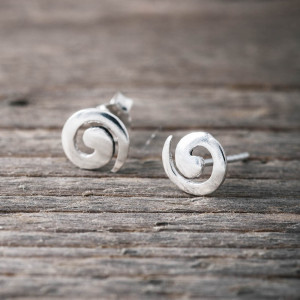 Silver earrings Lucky spiral