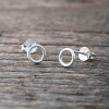 Silver earrings small circle