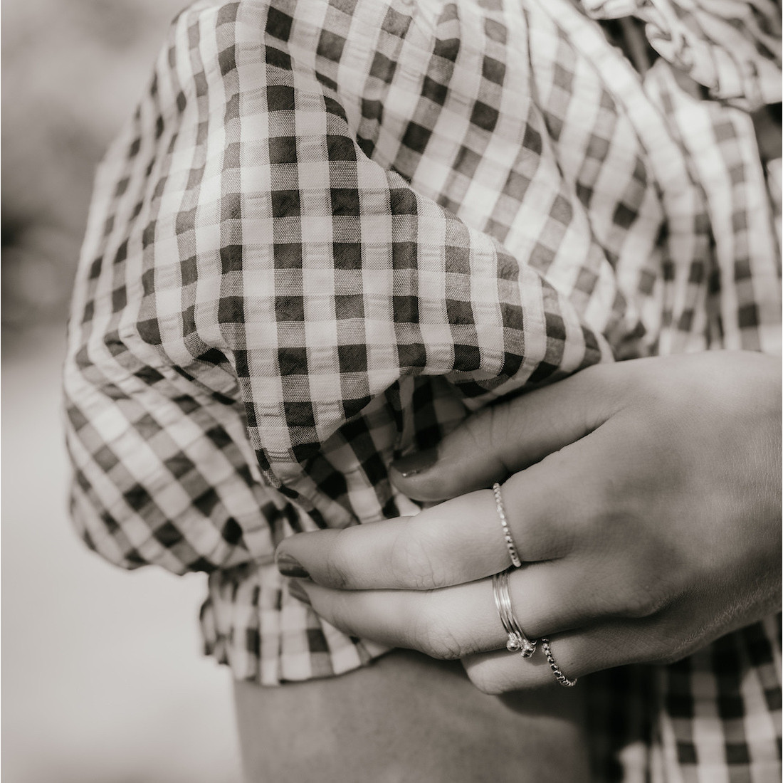 Gold ring with small dots