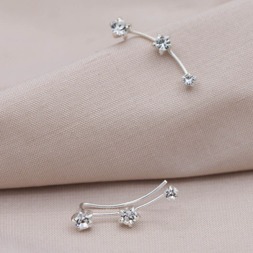 Silverörhängen ear climber olika stenar