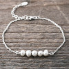 Silver bracelet with big freshwater pearls