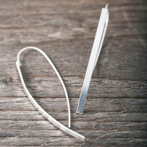 Earring elipse brushed