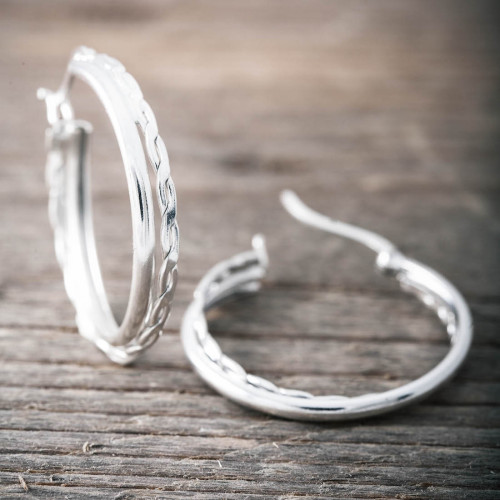 Silverhoops slät/flätad