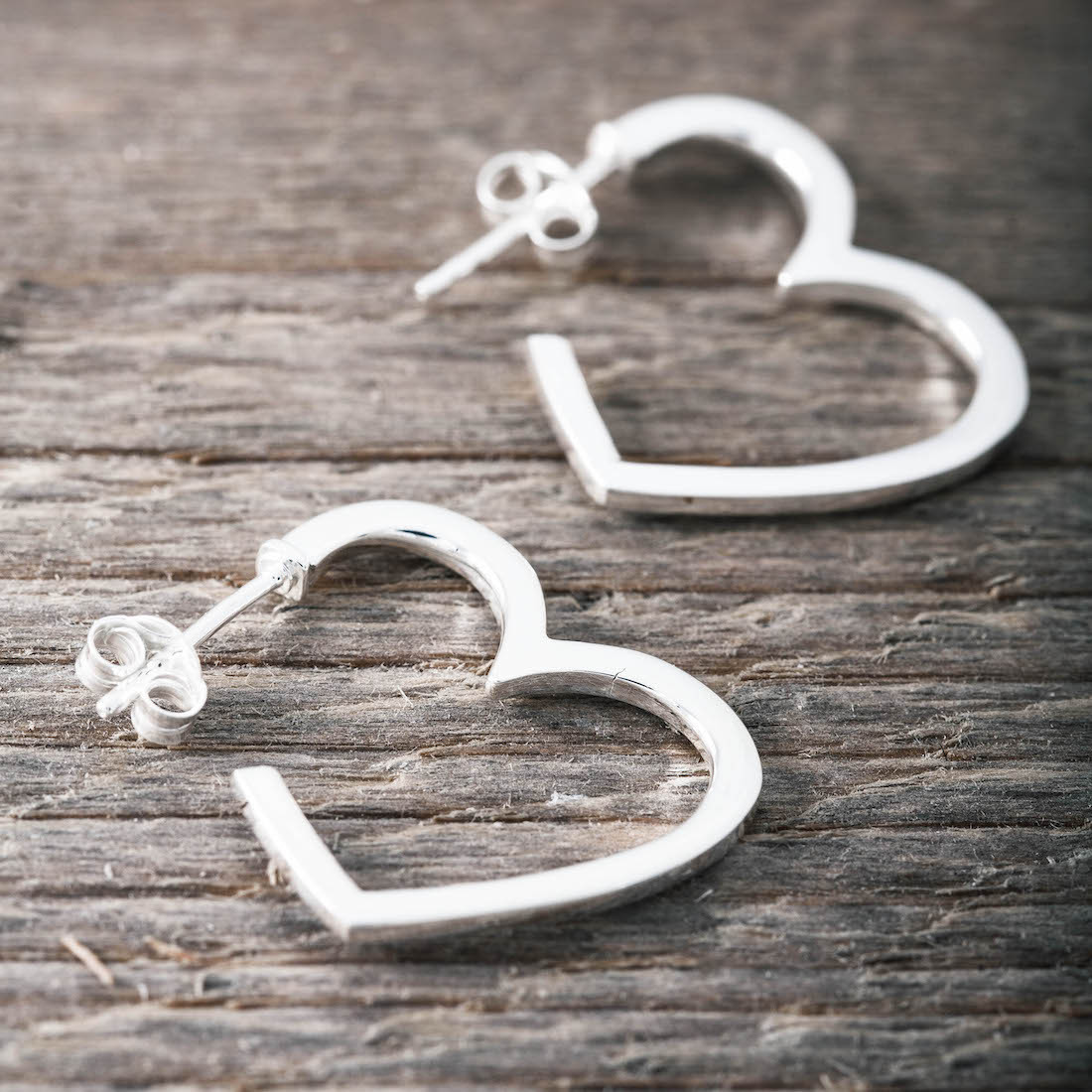 Silverearrings hoop-heart