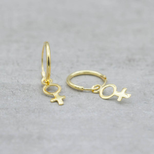 Gold hoops mini female sign