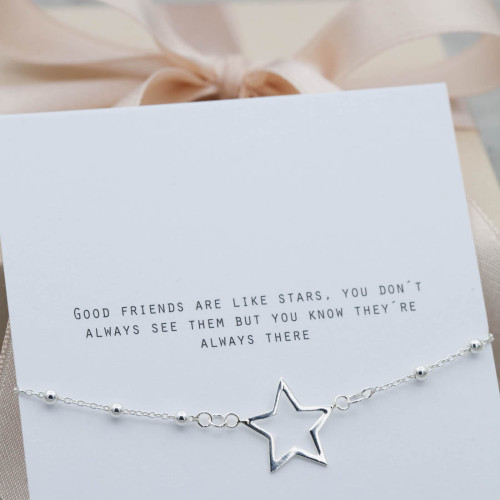 Silverarmband stjärna kontur