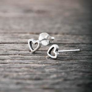 Silver earrings small heart