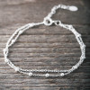 Silver bracelet with double chain