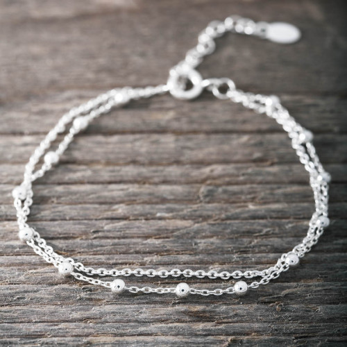 Silverarmband med dubbla kedjor