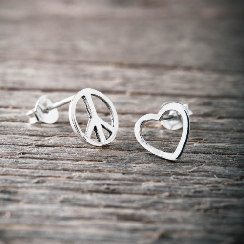 Silverörhänge love & peace