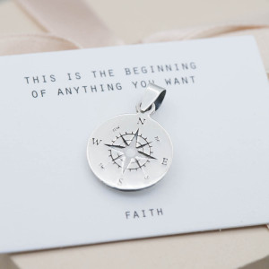 silver pendent big compass - limited edition