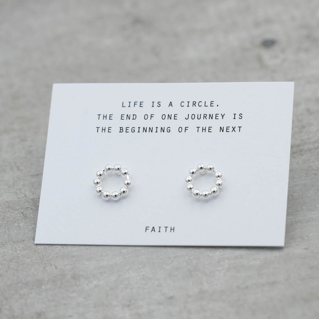 Silver earrings circle "dots"