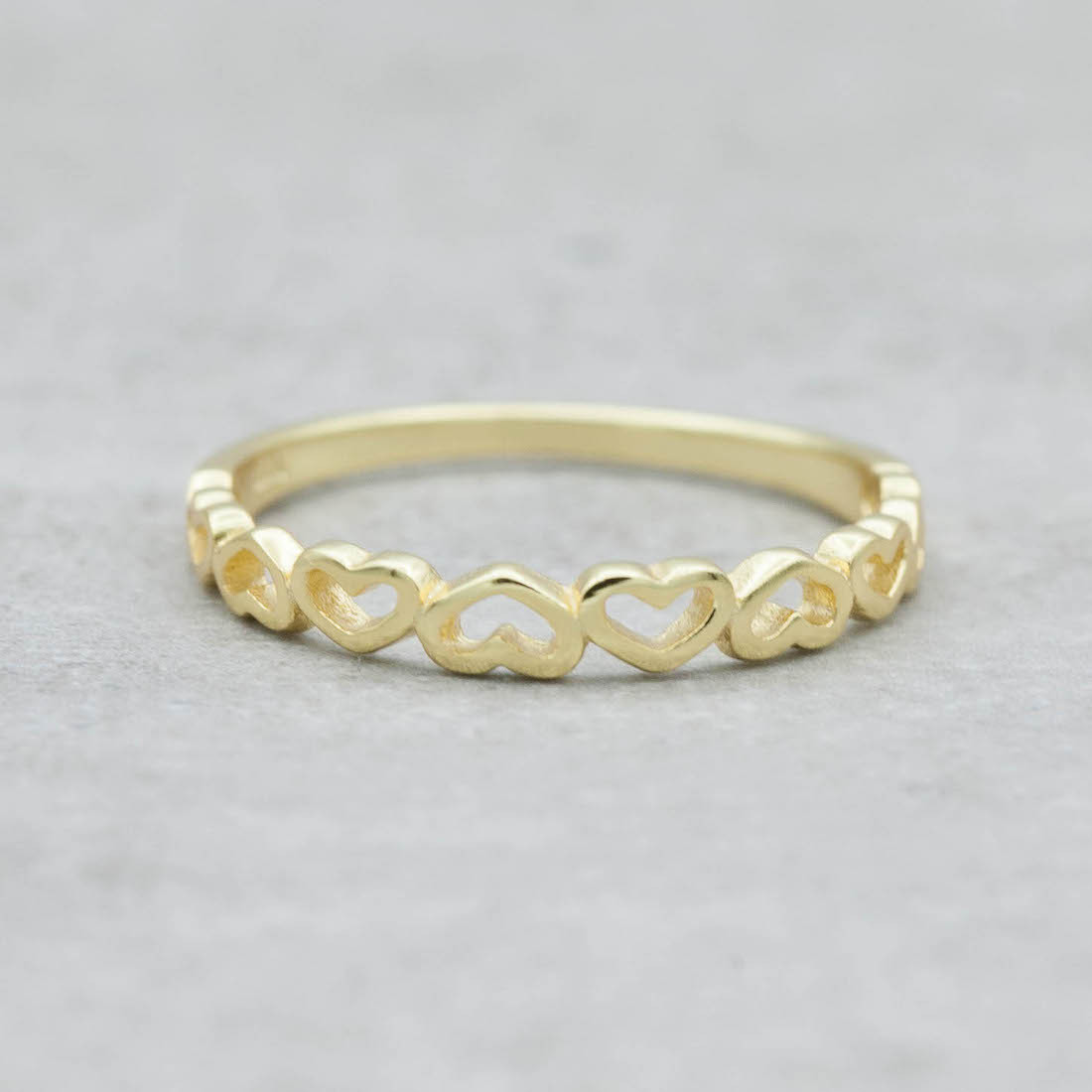 Gold ring hearts