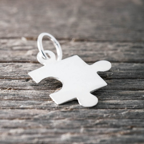 Silver pendent big puzzel piece