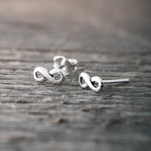 Silver earrings small infinity