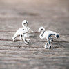 Silver earrings flamingo