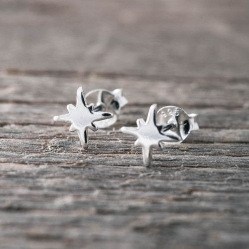 Silver earrings star- limited edition