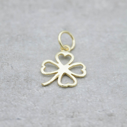 Gold charm four leaf clover