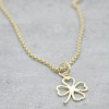 Gold necklace four leaf clover