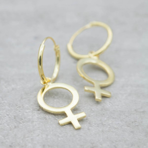 Gold hoops female sign