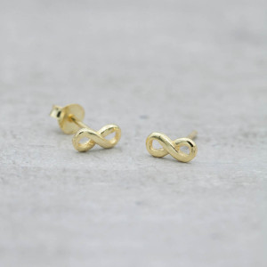 Gold earrings small infinity