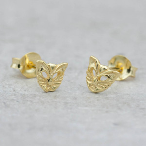 Gold earrings cat